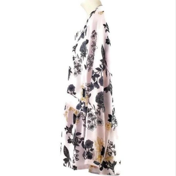 Loft Plus Pink Floral Print Long Sleeve Semi Sheer Blouse Womens Size 22 - Picture 6 of 16